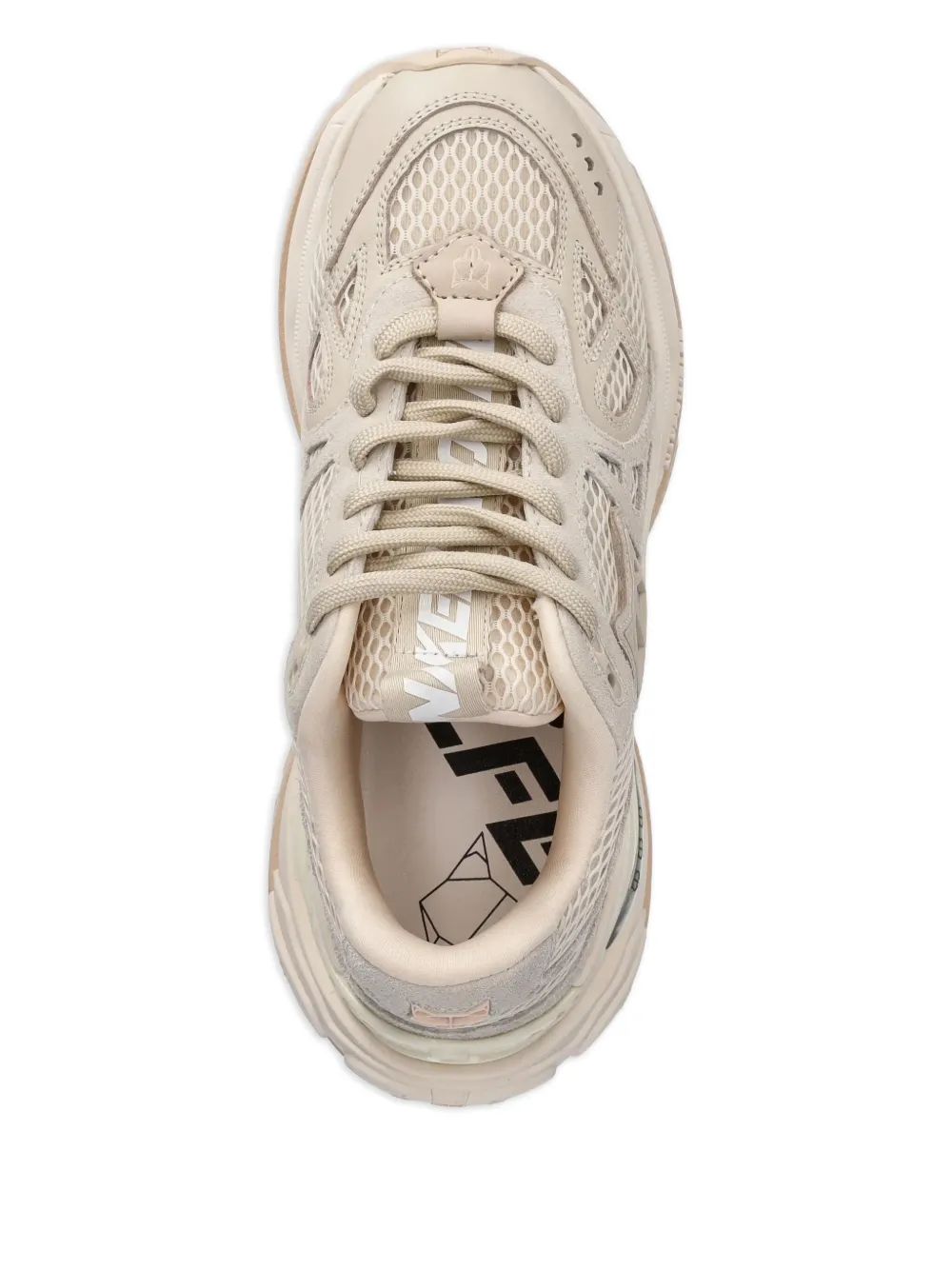 NAKED WOLFE Smash Off suede mesh sneakers Neutrals