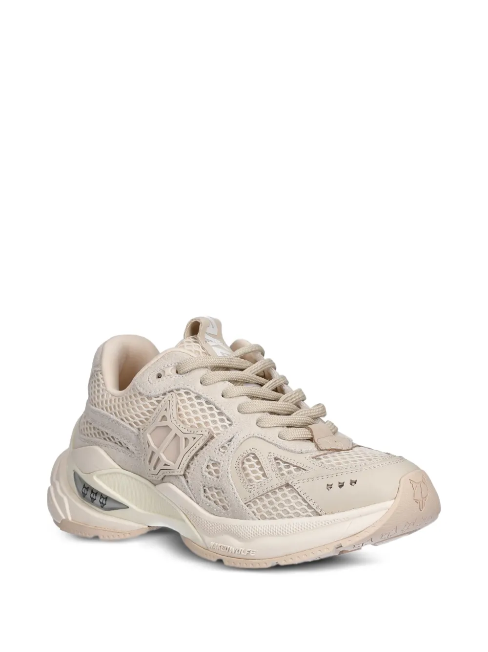 NAKED WOLFE Smash Off suede mesh sneakers Neutrals