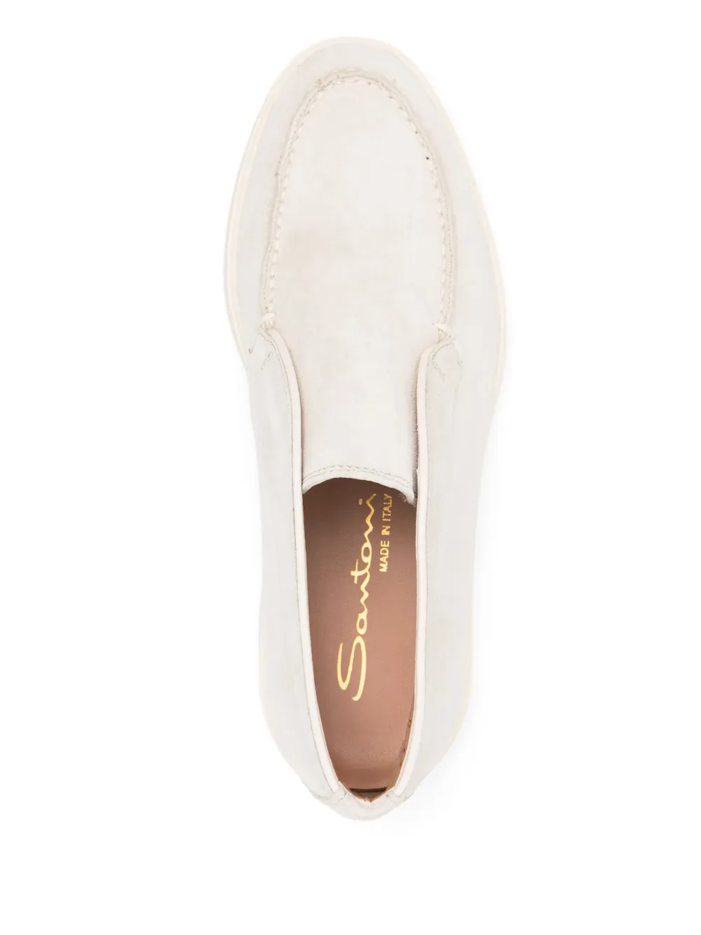 Santoni slip-on suede ankle boots Beige