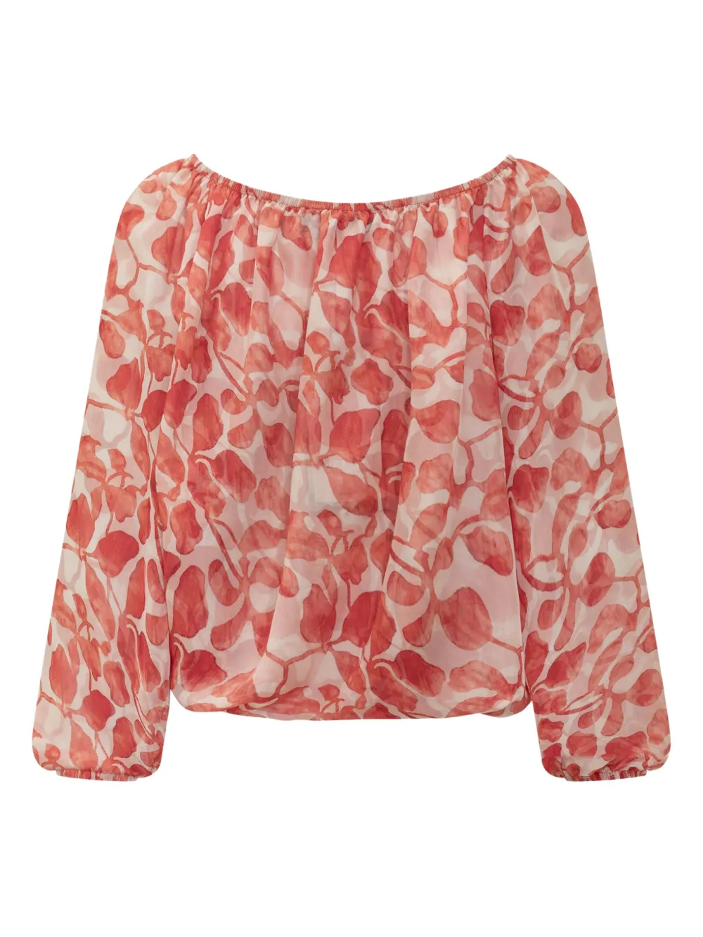 CHIARA BONI La Petite Robe Toru off-shoulder top met print Rood