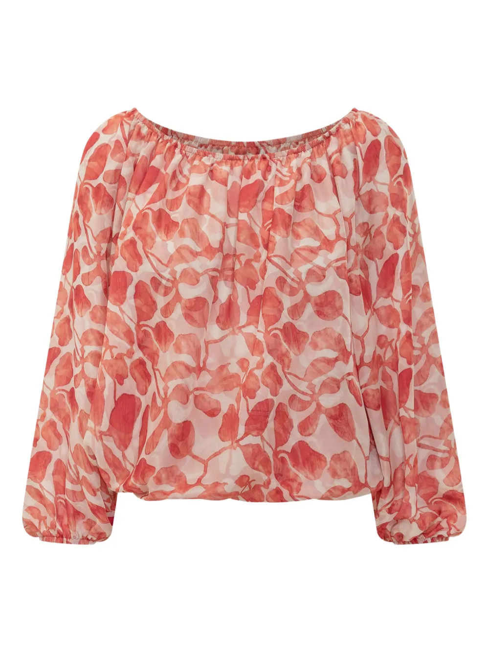 CHIARA BONI La Petite Robe Toru off-shoulder top met print Rood