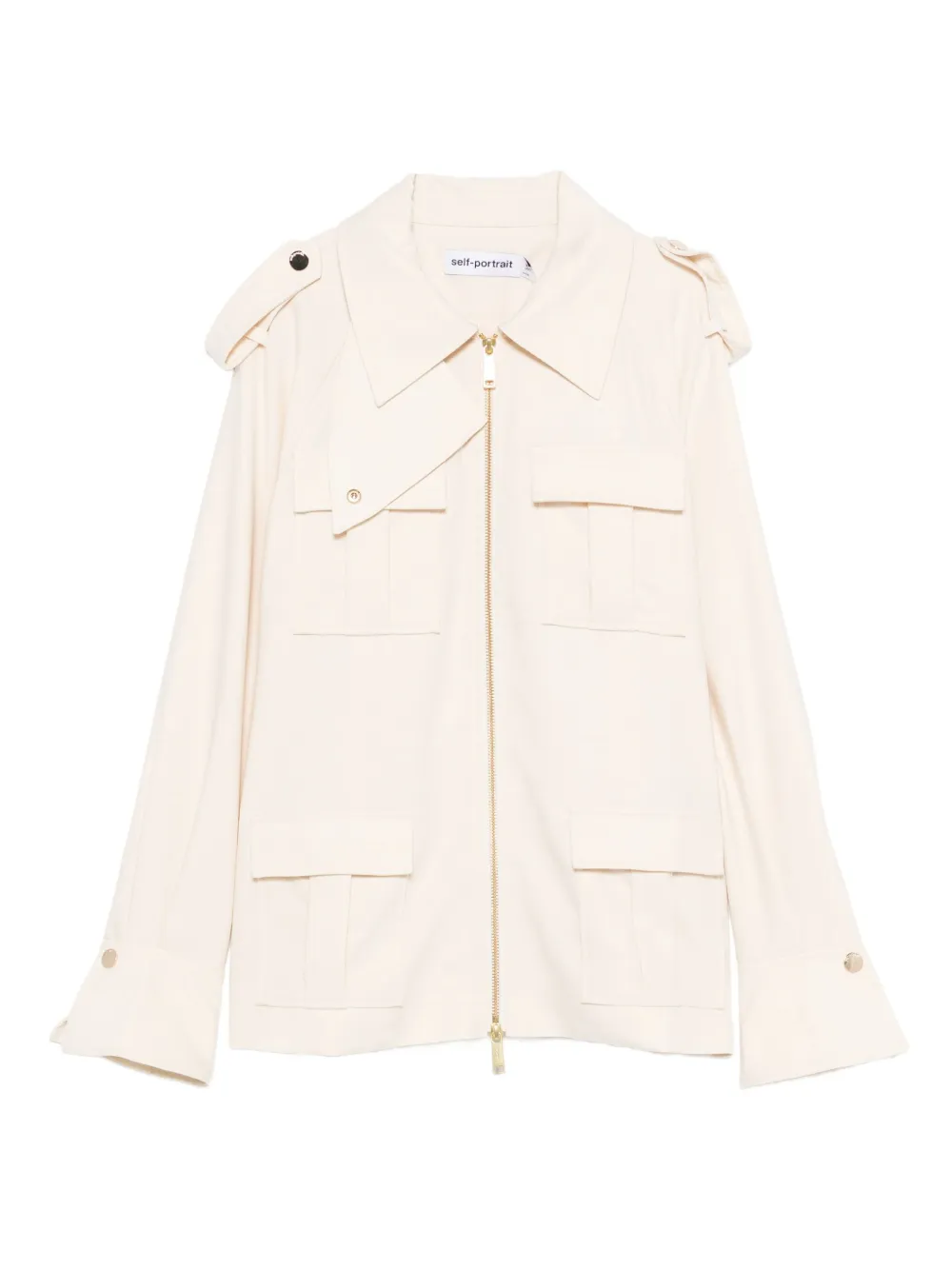 Self-Portrait belted twill jacket | Neutrals | Image 1