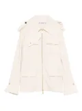 Self-Portrait belted twill jacket - Neutrals
