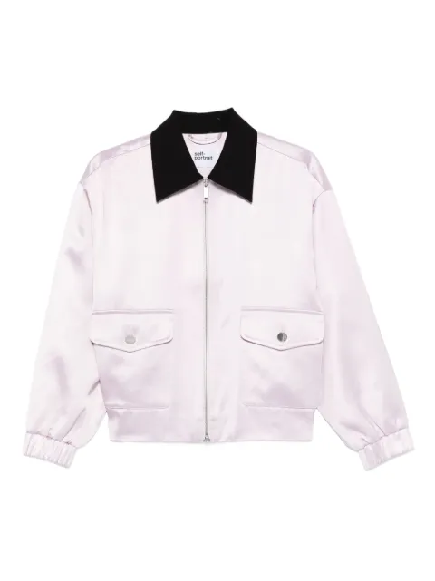 Self-Portrait contrast-collar jacket