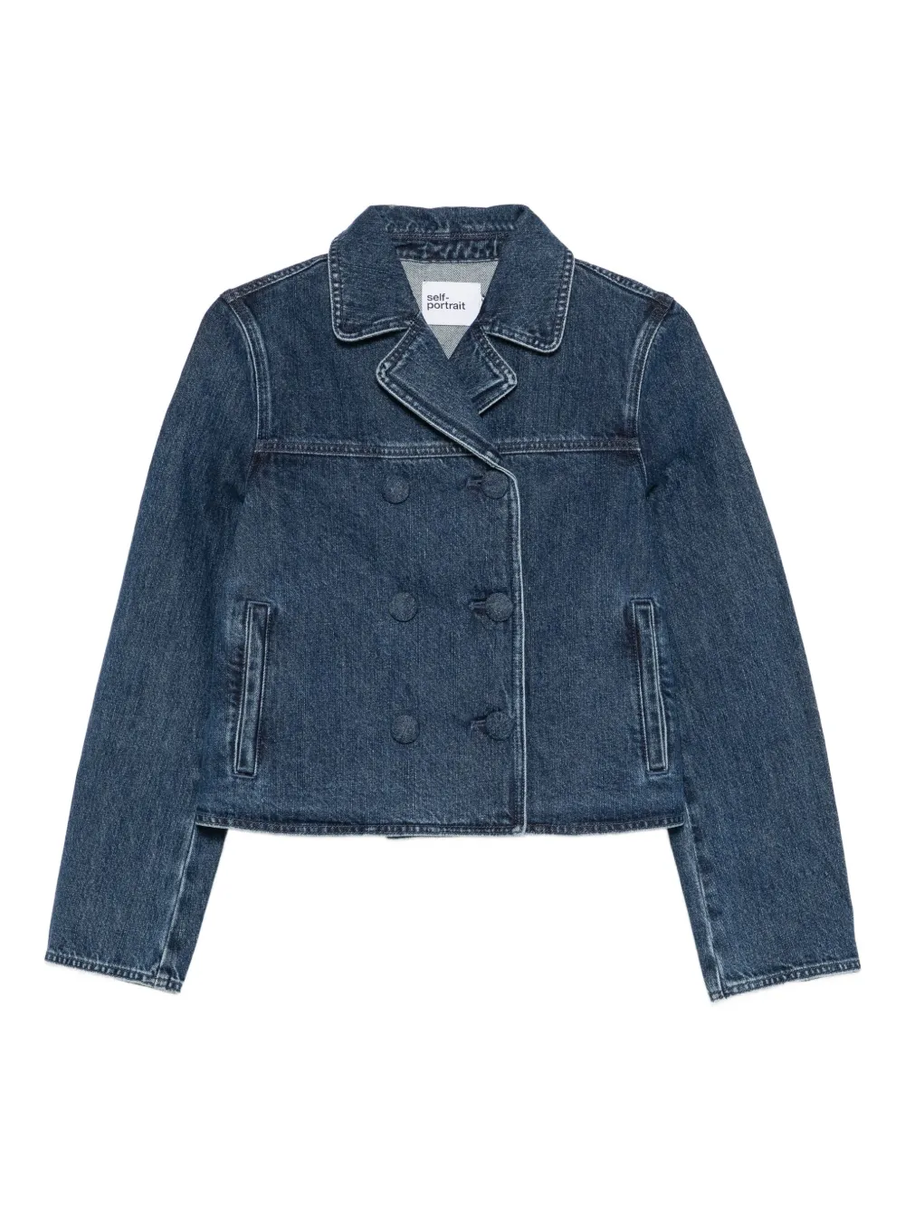 Self-Portrait double-breasted denim jacket | Blue | Image 1