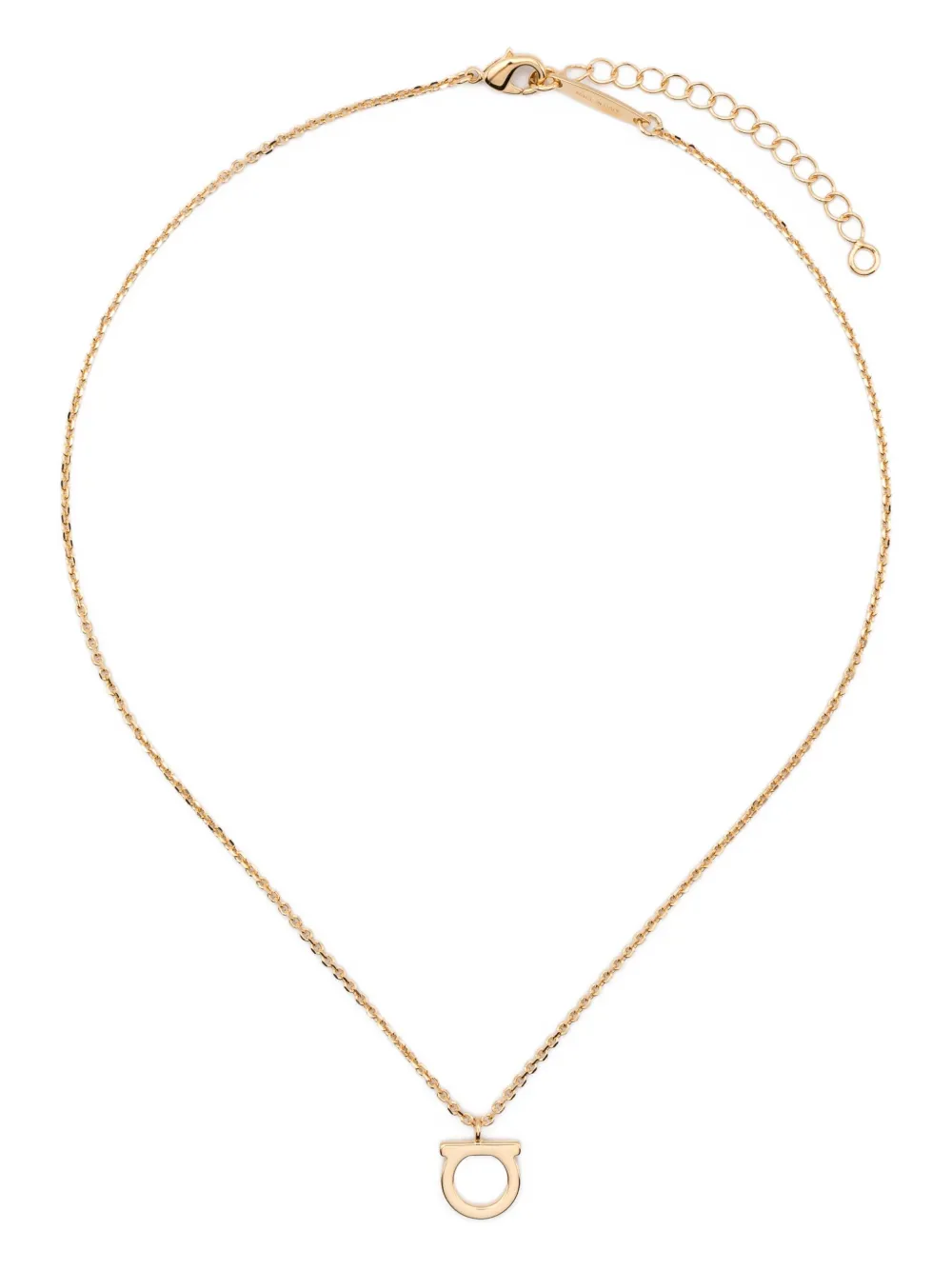 Ferragamo Gancini-pendant Chain-link Necklace In Gold