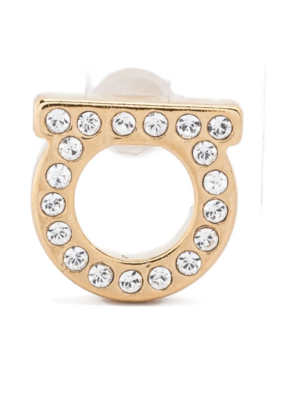 Ferragamo small Gancini crystal-embellished earrings - ゴールドトーン Ferragamo small Gancini crystal-embellished earrings - ゴールドトーン