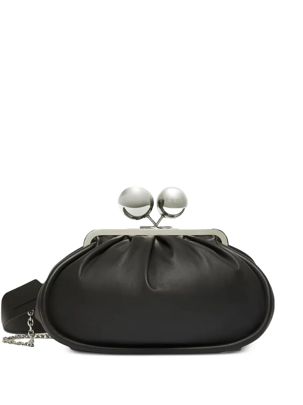 Weekend Max Mara Medium Milvanew Nappa Leather Clutch Bag In Black