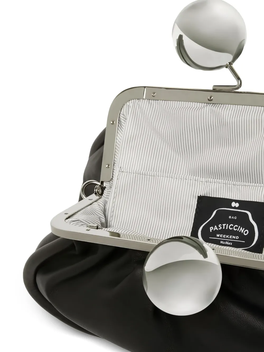 Weekend Max Mara Medium Milvanew Nappa Leather Clutch Bag In Black