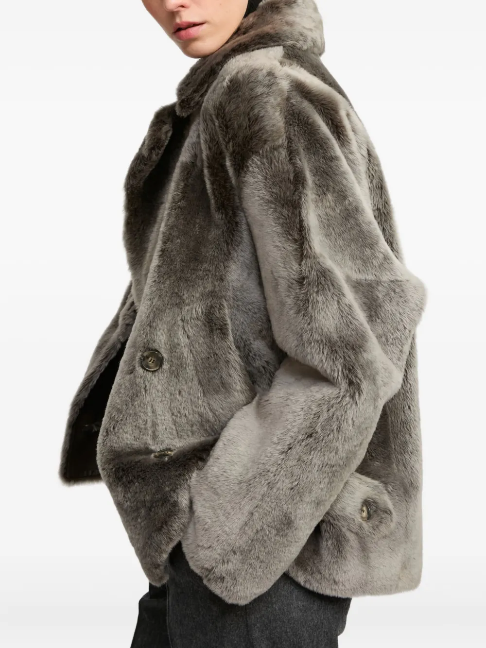 Yves Salomon Wool Double-breasted Coat In Green
