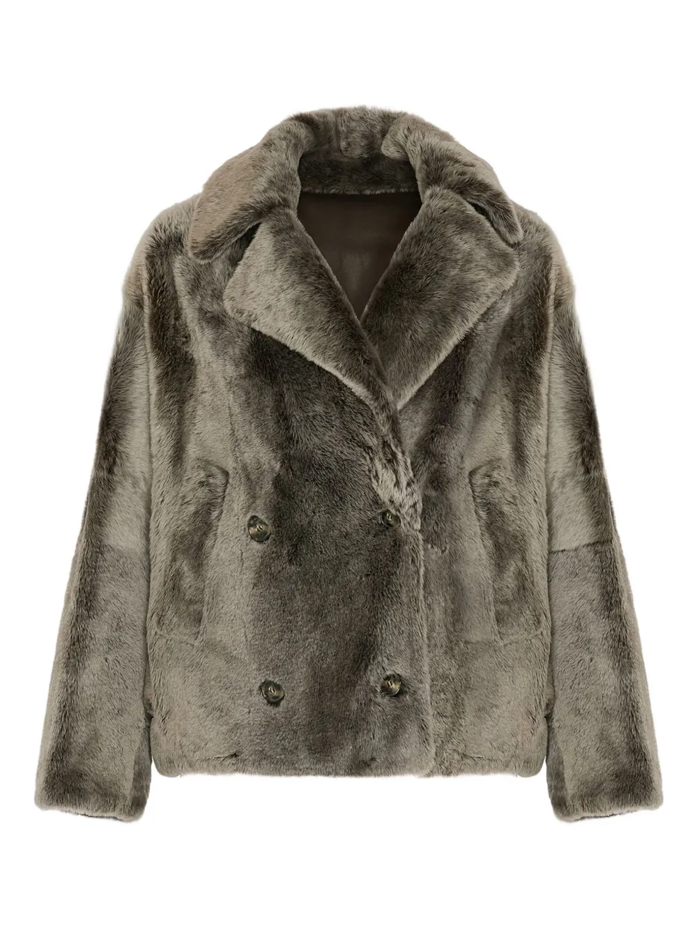 Yves Salomon wool double-breasted coat | Grey | Image 1