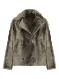 Yves Salomon wool double-breasted coat - Grey