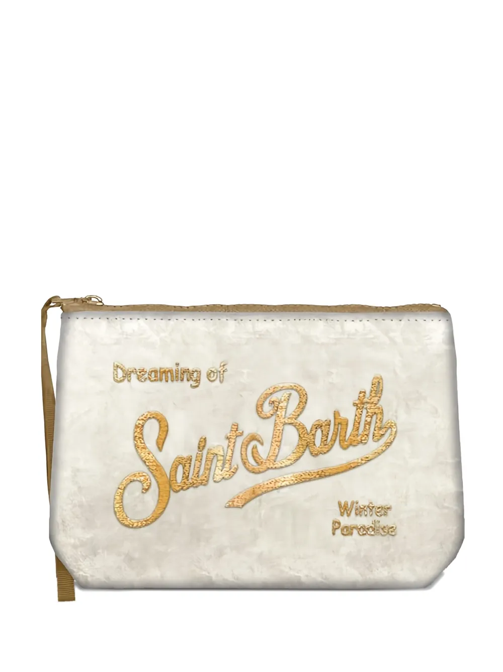 MC2 Saint Barth logo-print clutch bag | White | Image 1