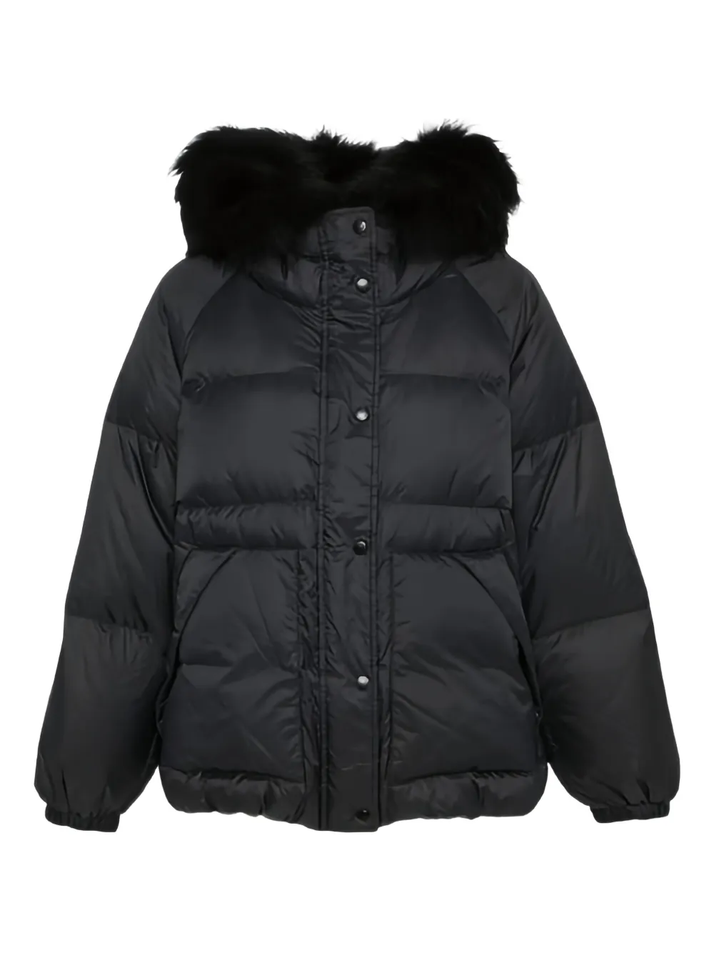 Yves Salomon Shearling-hooded Jacket In Black