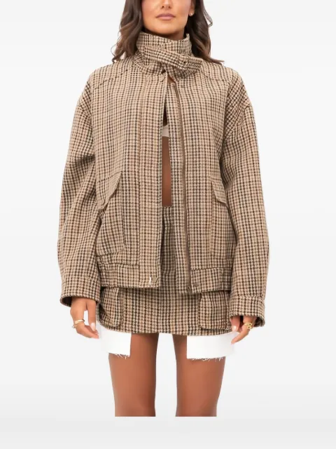 Eleh Eleh houndstooth zip-up jacket