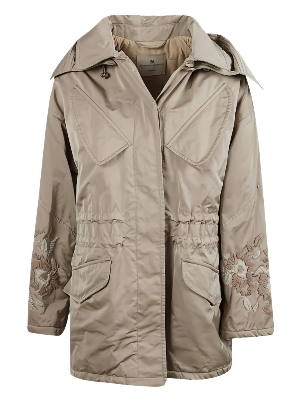 Ermanno Scervino hooded embroidered coat | Brown | Image 1