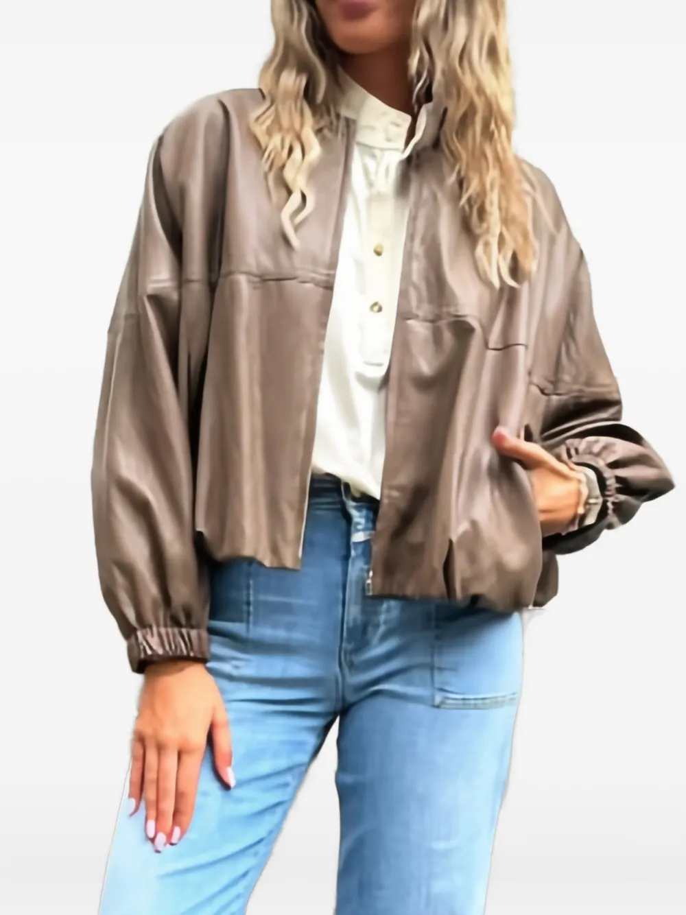 Eleh Zip-fastening Long-sleeves Jacket In Brown