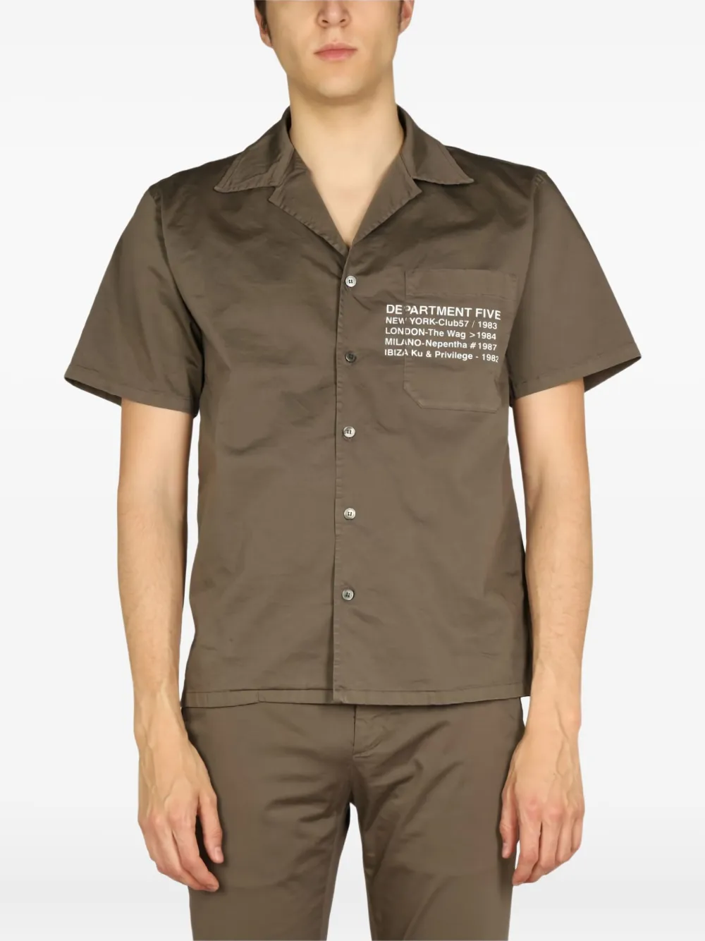 Department Five Short-sleeve Pocket Shirt In Green