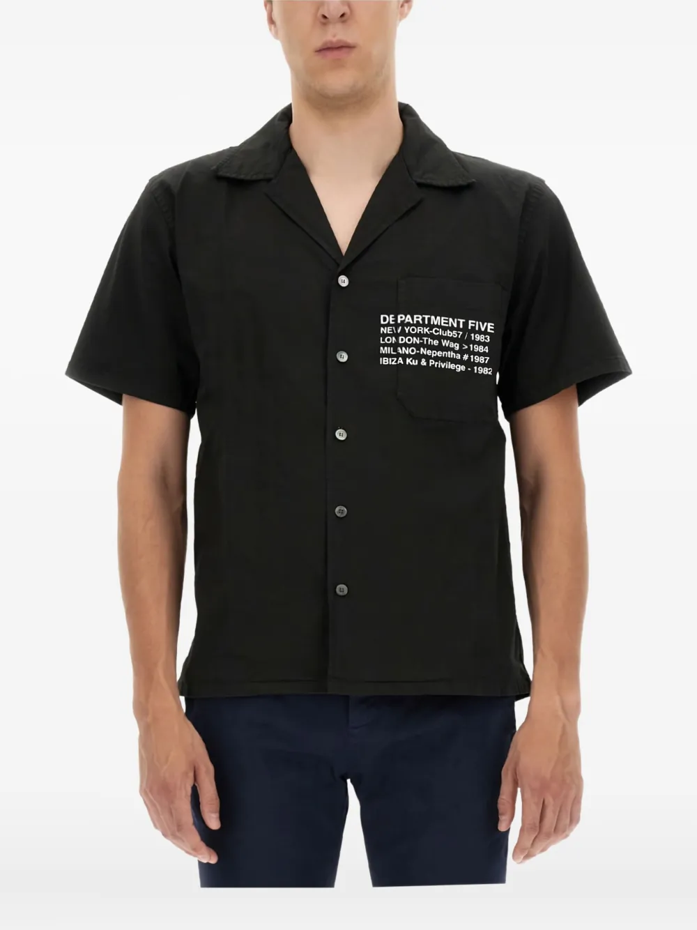 Department 5 pocket button shirt | Black | Image 1
