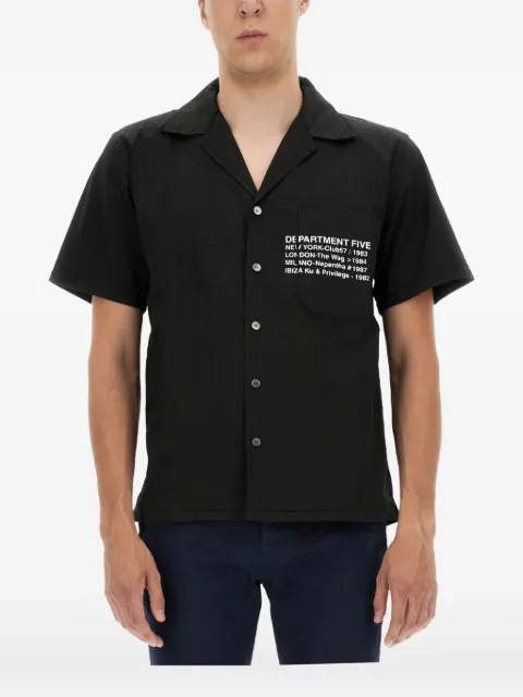 Department 5 button-down short-sleeve logo-detail shirt