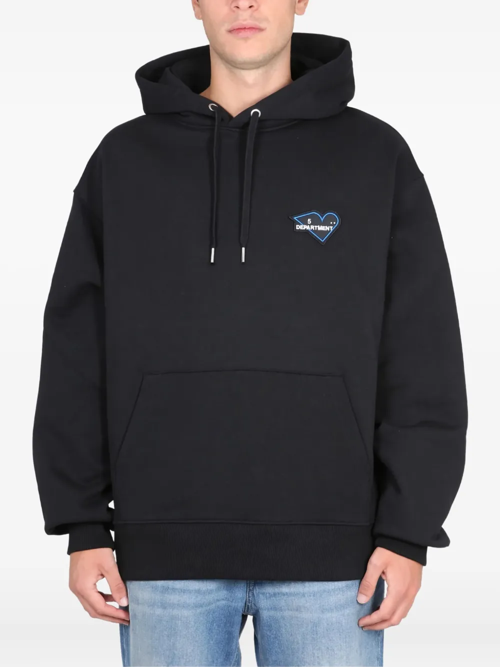 Department Five Heart-embroidered Cotton Hoodie In Black