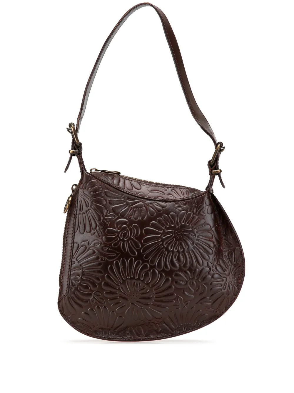 Fendi Pre-Owned 2000-2010 Embossed Leather Oyster shoulder bag | Brown | Image 1