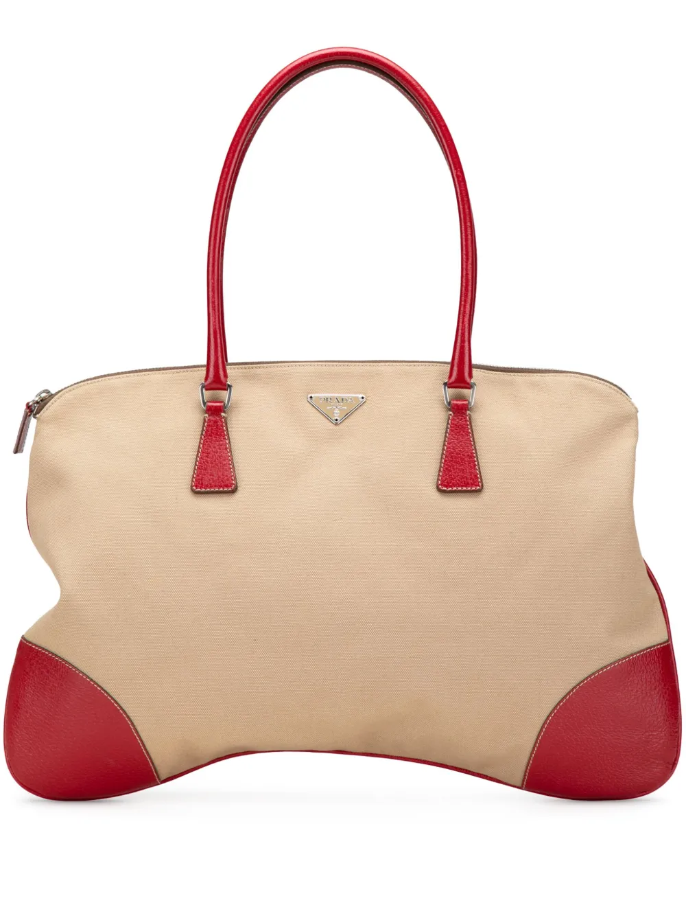 Prada Pre-Owned sac à main en toile Canapa bordée de cuir Cinghiale (2000-2013) | marron | Image 1
