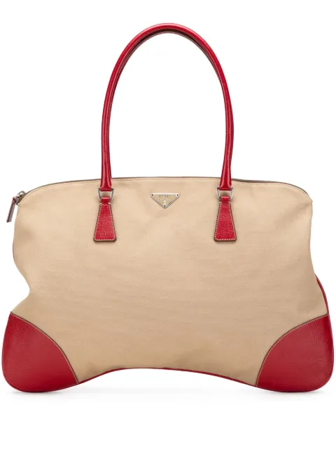Prada Pre-Owned 2000-2013 Cinghiale Trimmed Canvas Canapa tote bag