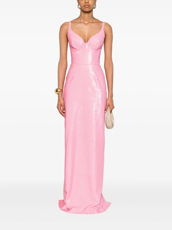 SILK LOVE & LACE sequin-embellished Maxi Dress | Pink | FARFETCH