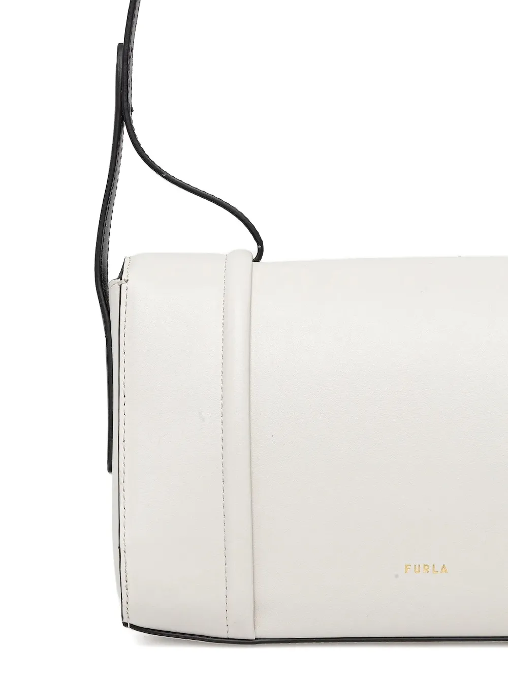 Furla mini Riva S leather strap crossbody bag Wit