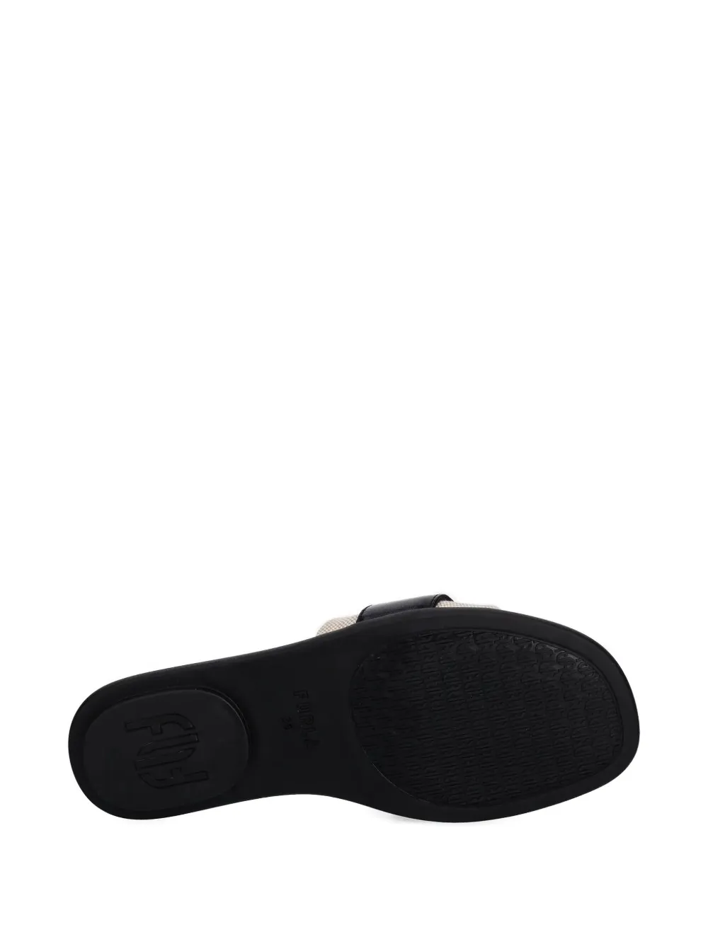 Furla logo-plaque leather slides Black