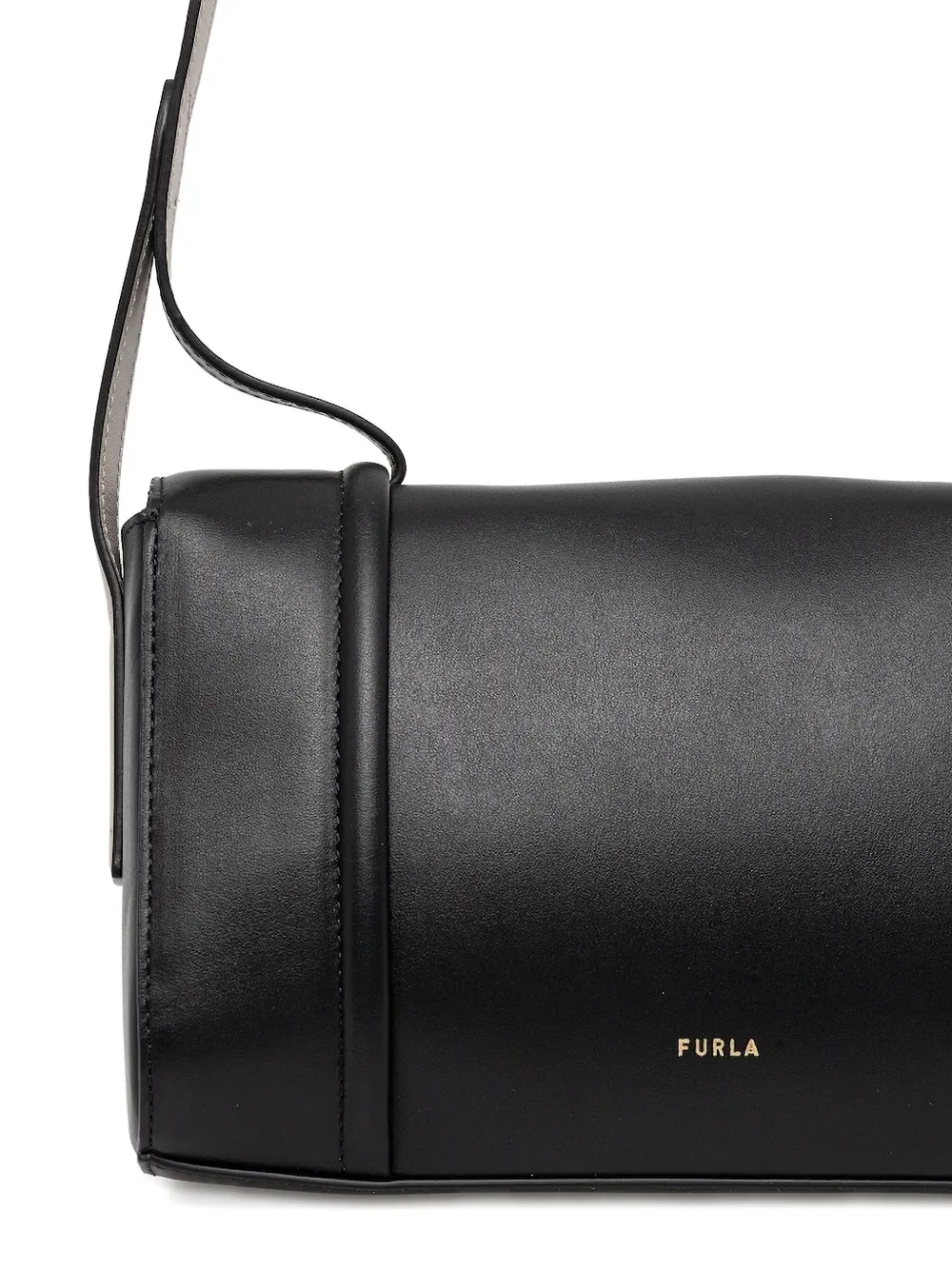 Furla mini Riva S leather flap crossbody bag Zwart