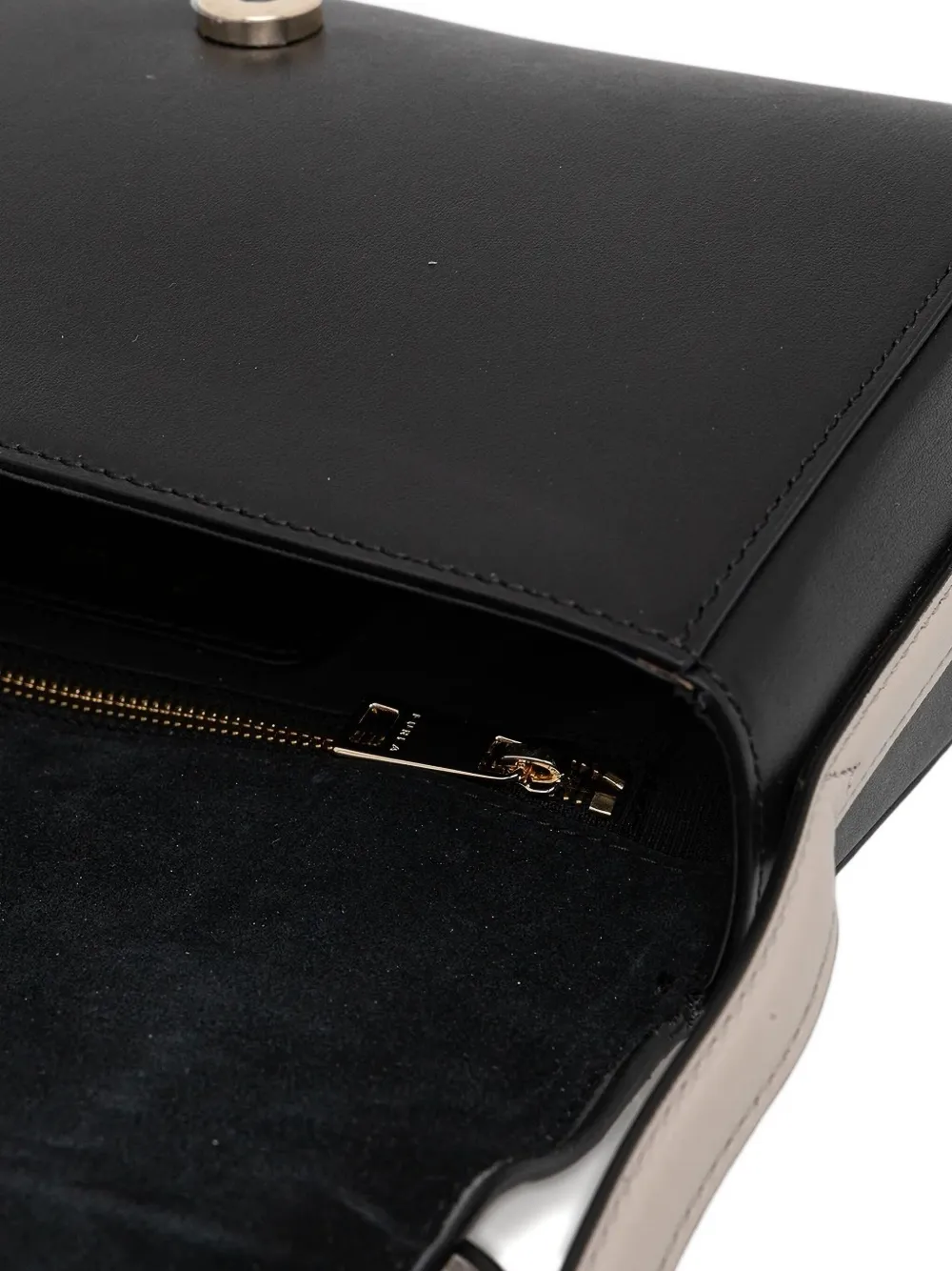 Furla mini Riva S leather flap crossbody bag Zwart
