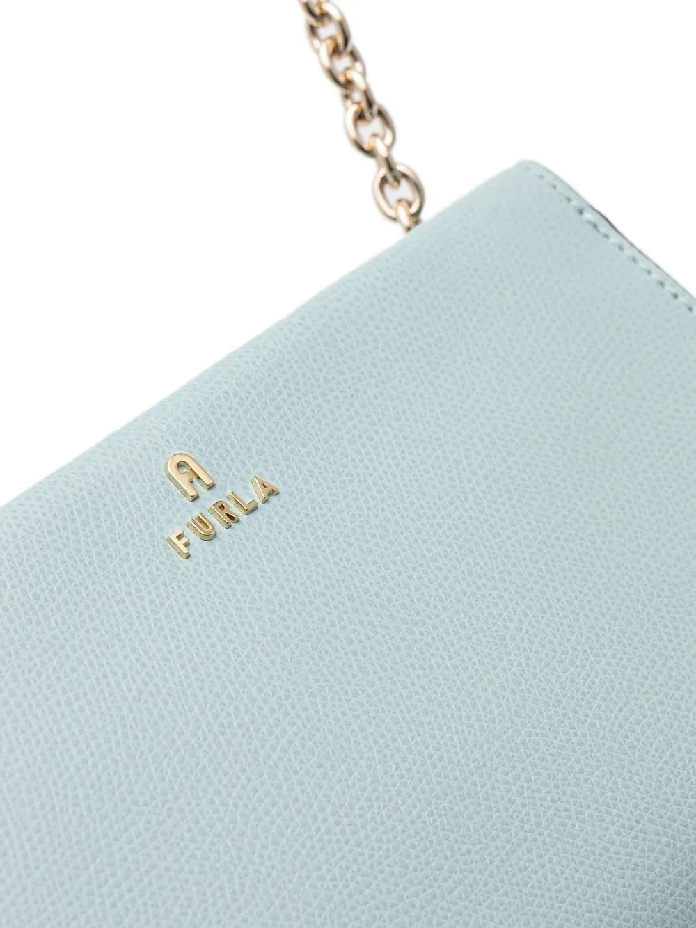 Furla Leren crossbodytas met kettinghengsel Blauw