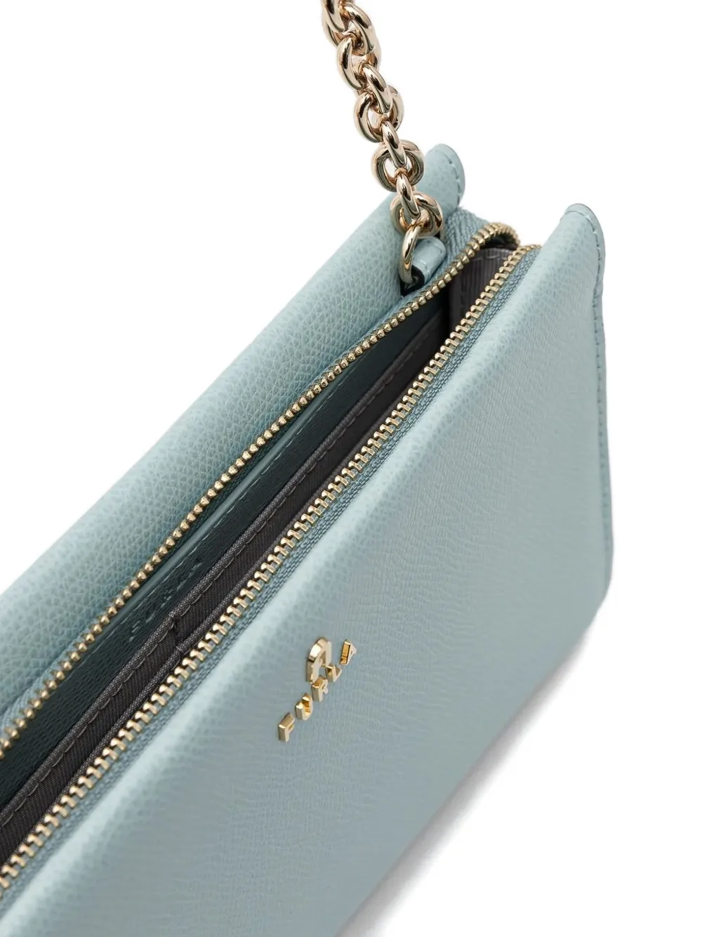 Furla Leren crossbodytas met kettinghengsel Blauw