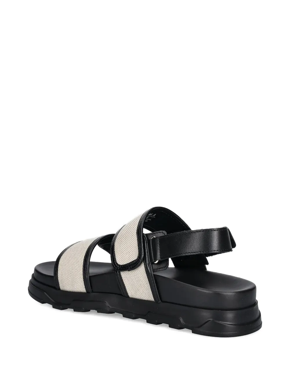 Furla Canvas sandalen met leren bandje Zwart