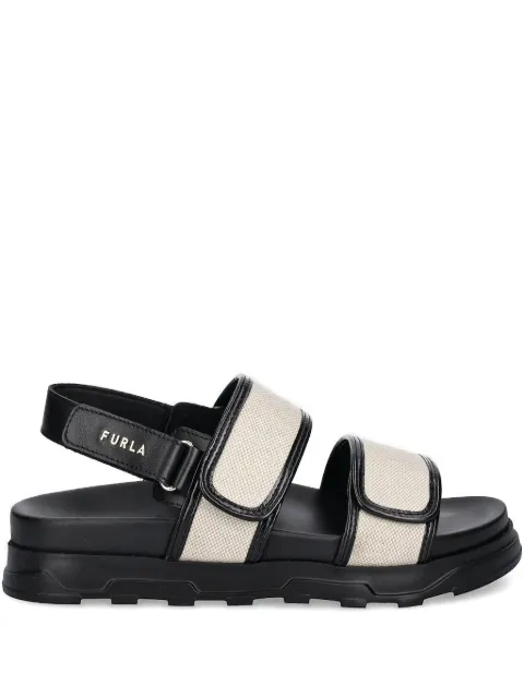 Furla 레더 스트랩 캔버스 샌들