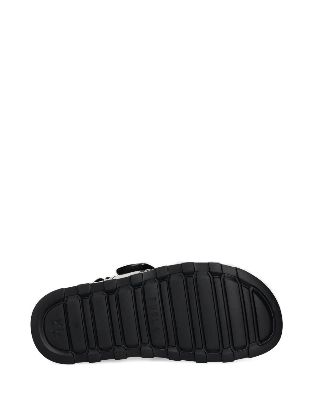Furla Canvas sandalen met leren bandje Zwart