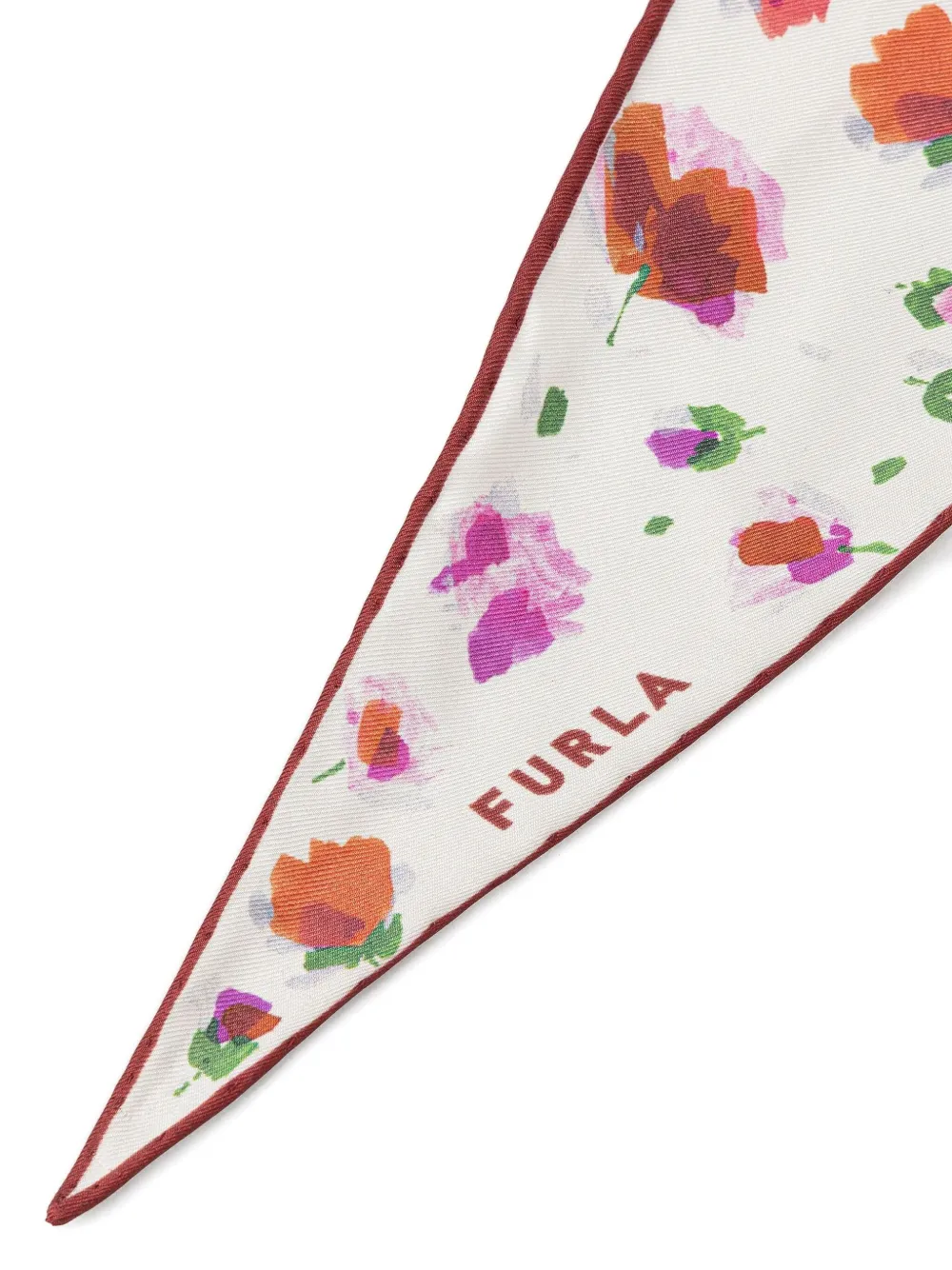 Furla Sjaal met bloemenprint - Wit