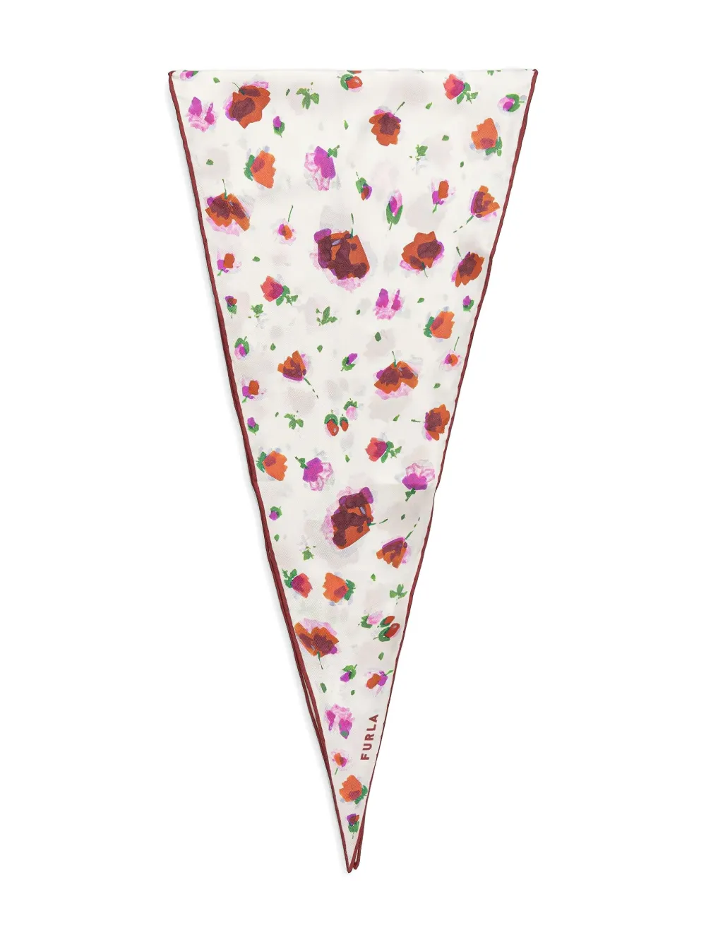 Furla floral-print silk scarf | White | Image 1