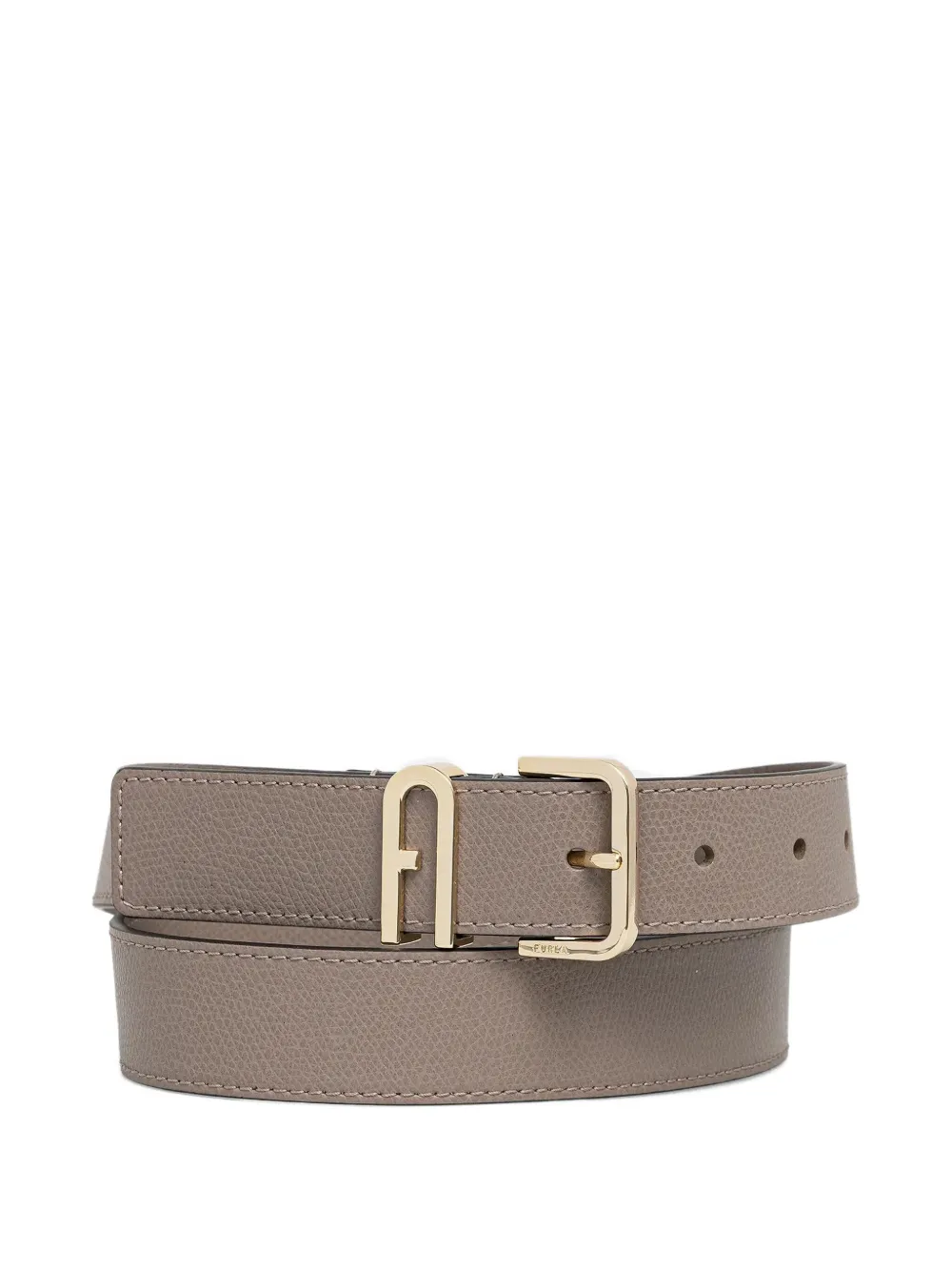 Furla leather logo-plaque belt | Grey | Image 1