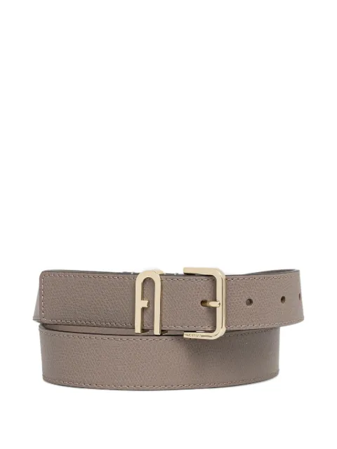 Furla leather logo-plaque belt