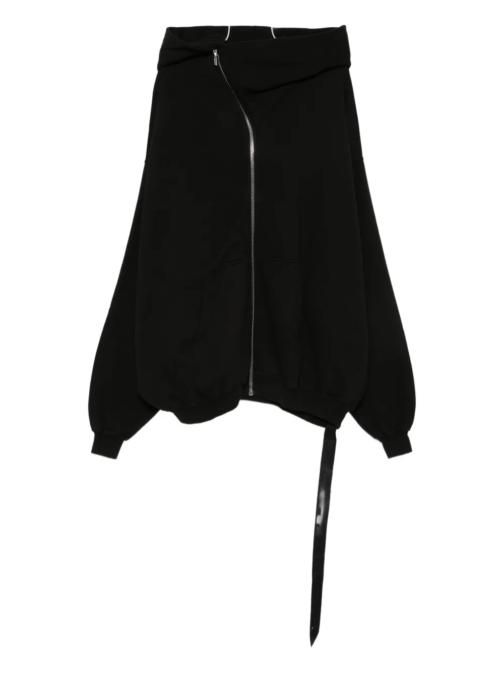 Rick Owens Drkshdw Hooded Zip-up Sweatshirt In Black