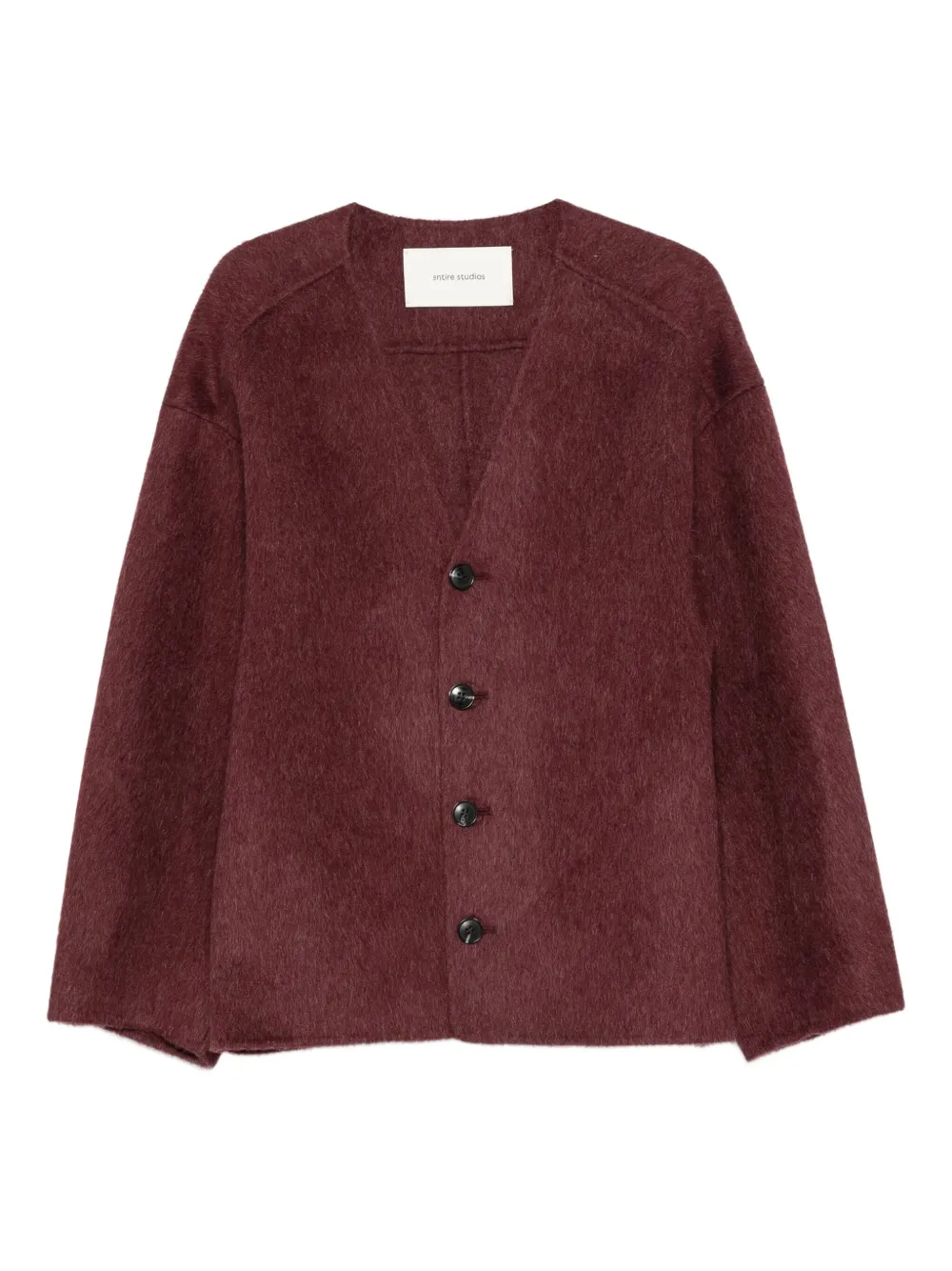 Entire Studios Wool Cardigan In Burgundy