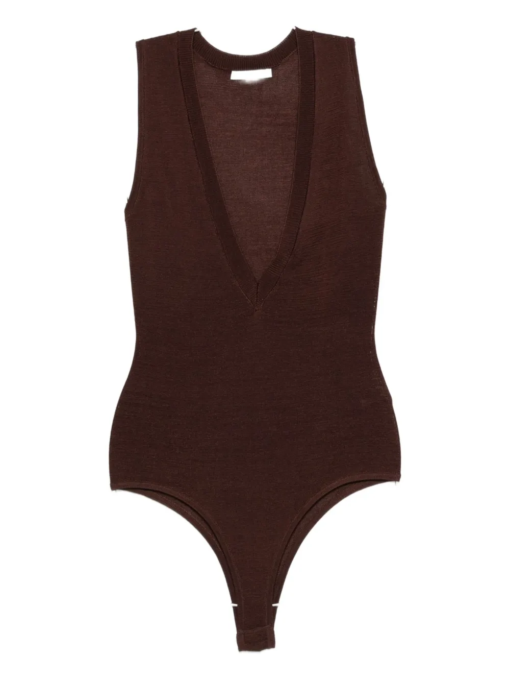 Entire Studios V-neck Sleeveless Bodysuit In Brown