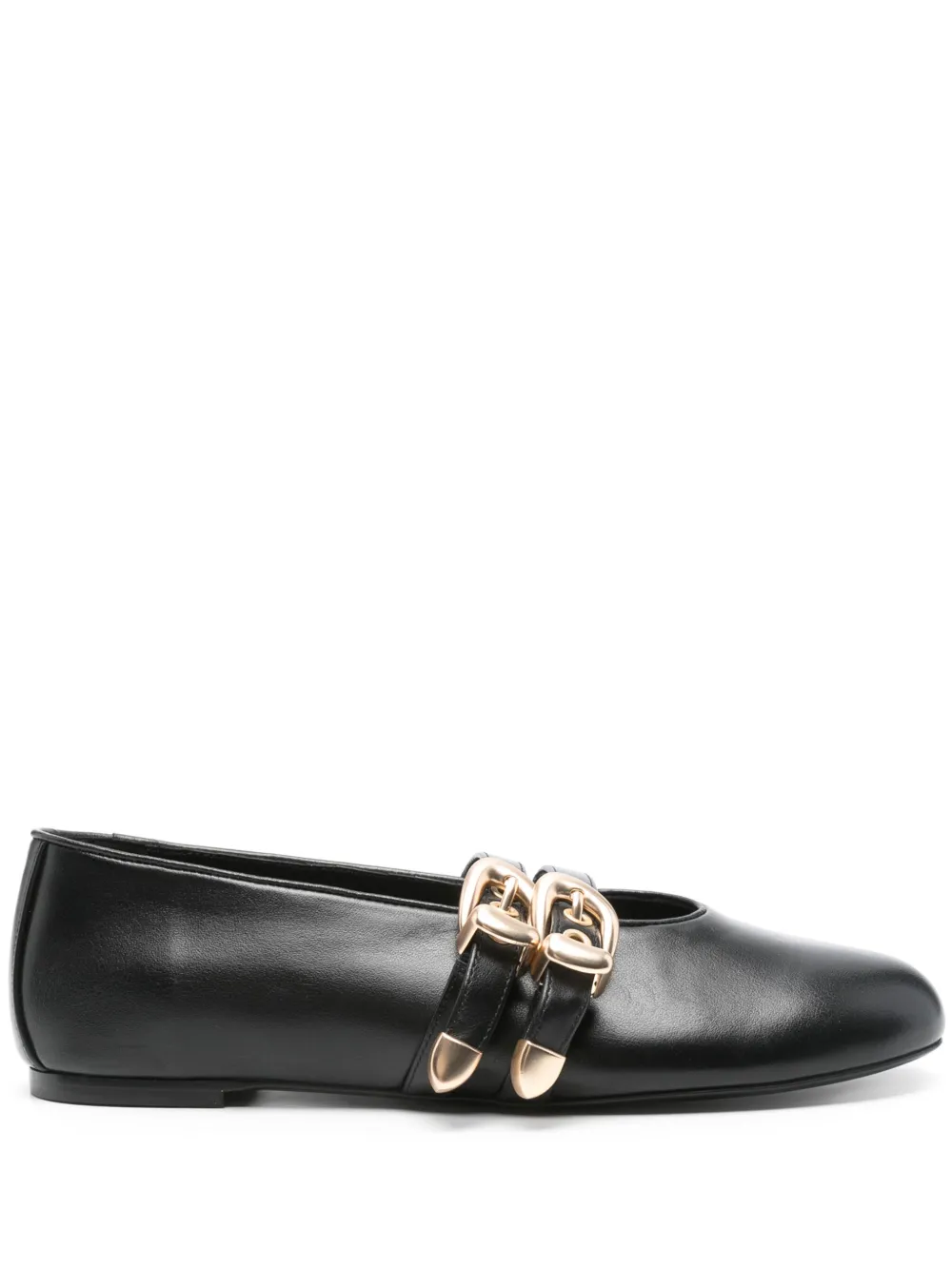 double-buckle ballet flats