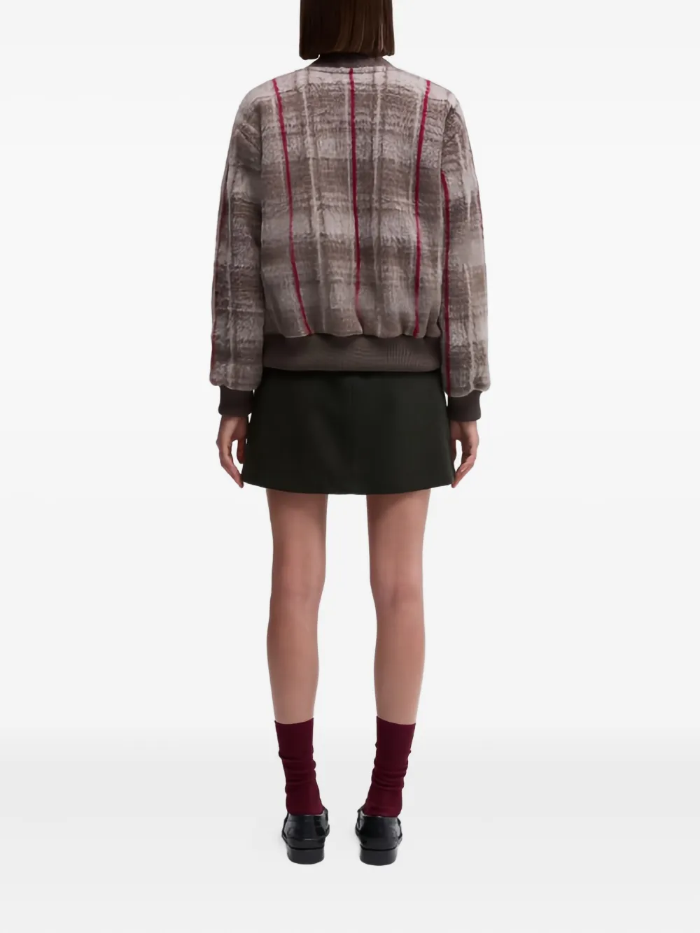 ASPESI Geruit wollen vest Bruin