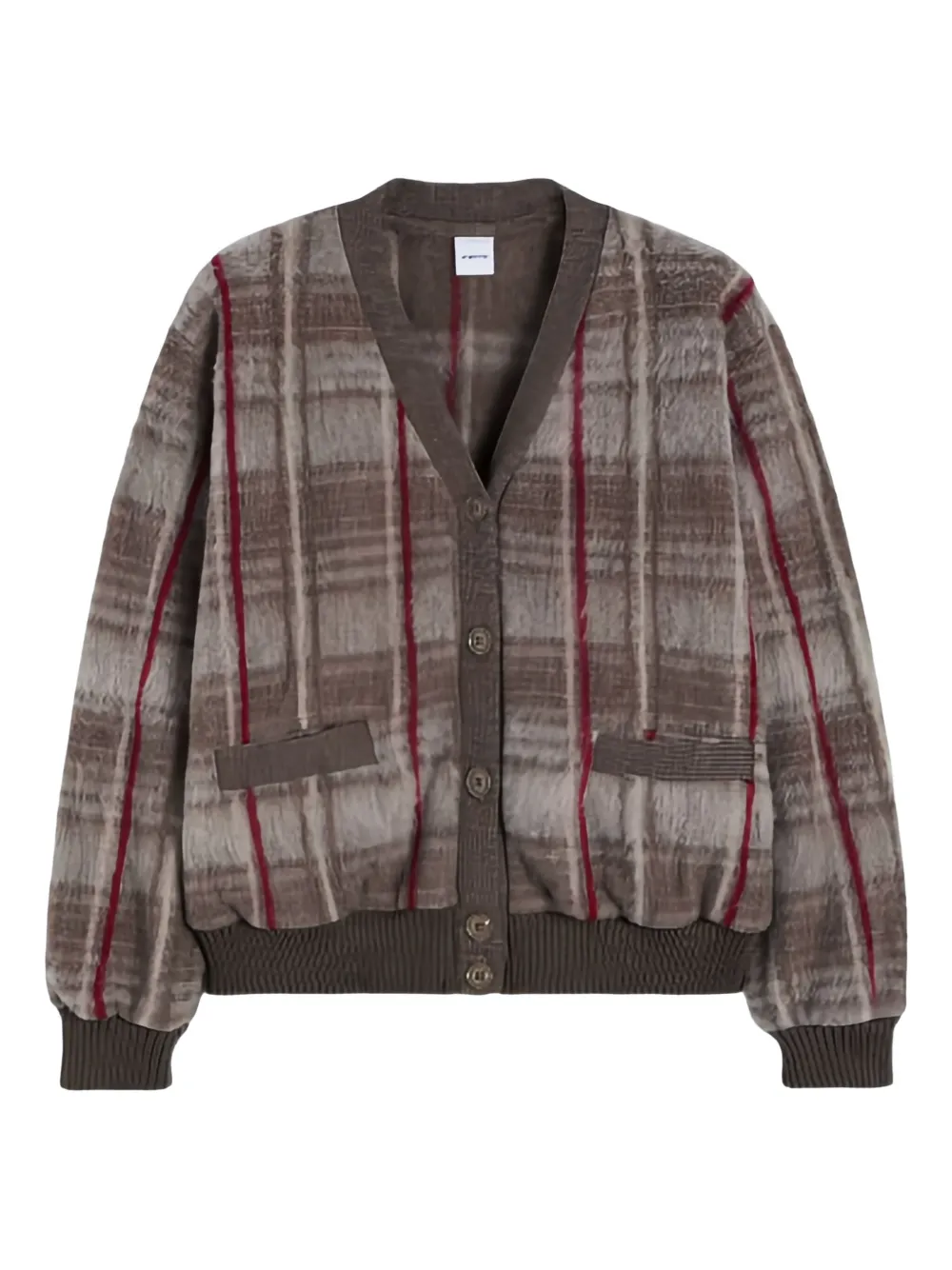 ASPESI checked wool cardigan | Brown | Image 1