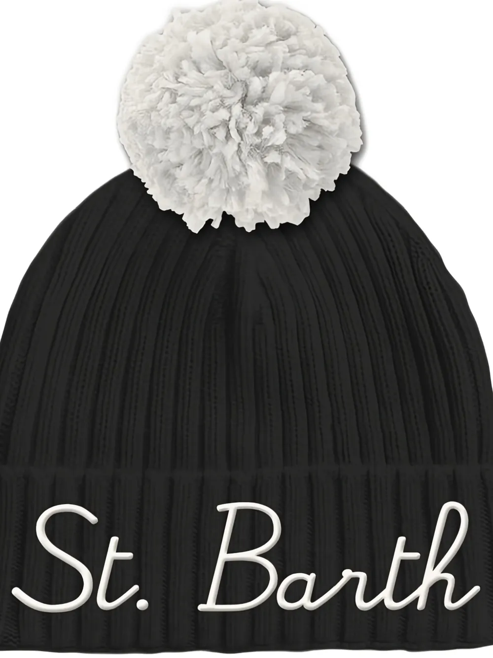 MC2 Saint Barth Kids pompom-detail beanie hat - Zwart