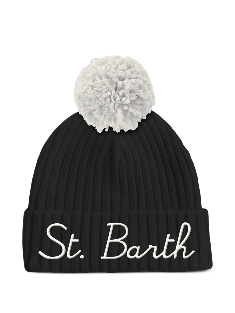 MC2 Saint Barth Kids pompom-detail beanie hat - Nero